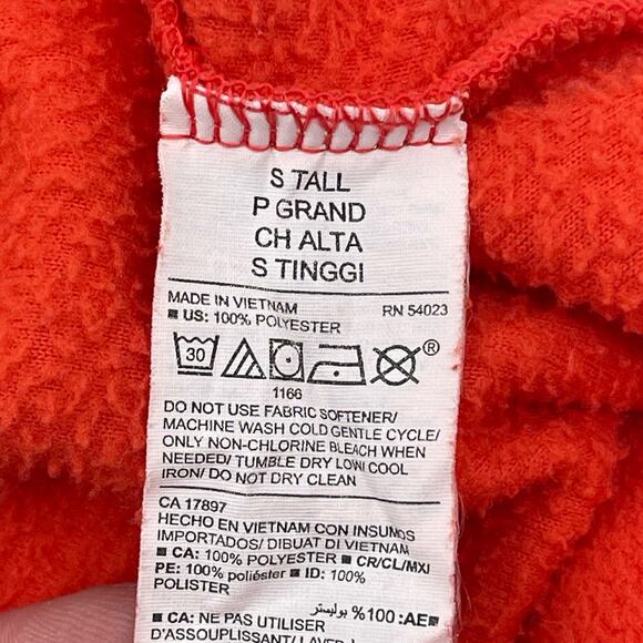 Old Navy Active Sz S Tall Coral Red Fleece Cropped Funnel Turtleneck Pullover - Picture 5 of 5